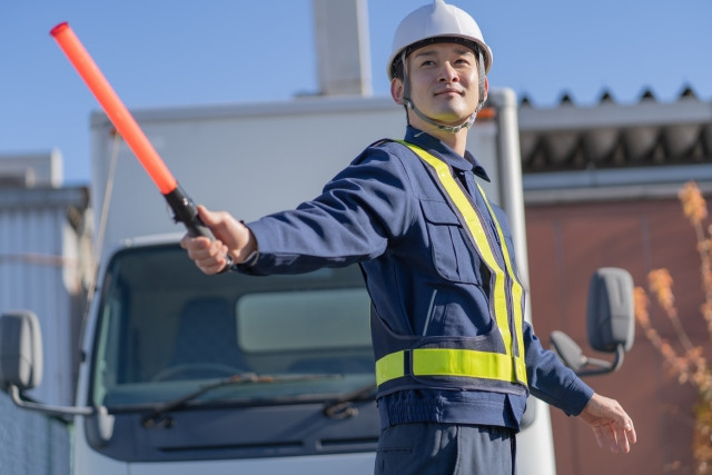 traffic security guiding lorry